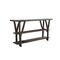 Saltoro Sherpi 60 Inch Console Table, Glass Top, 2 Open Shelves, Rich Brown Wood Frame-